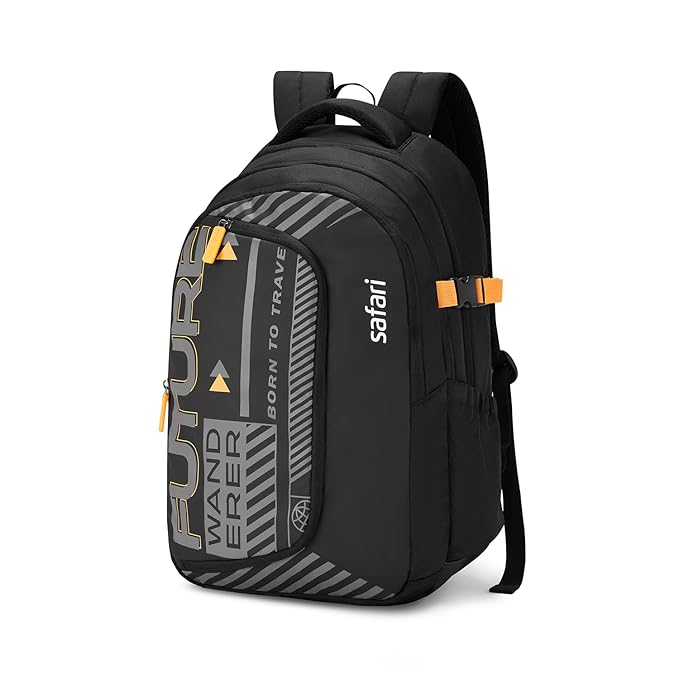 Safari Terra 37L Casual Printed Backpack, Black